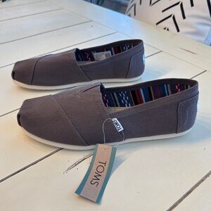 Toms Canvas Alpargata Classic Shoes Women’s Size 8.5 Ash Slip On NEW